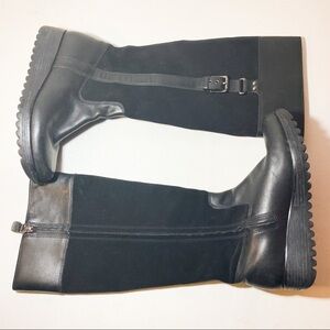 Cole Haan Air Black Combat Platform Boots